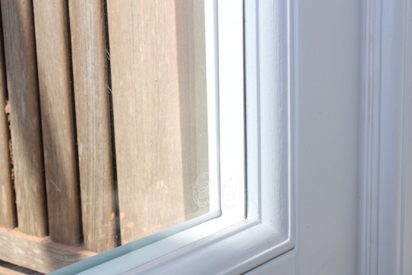 White warm edge spacers in a hardwood timber <a href=“/windows-and-doors/wooden-french-doors/“>French door</a>