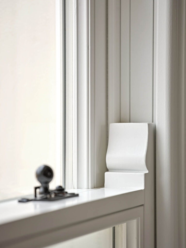 a sash horn on a timber window