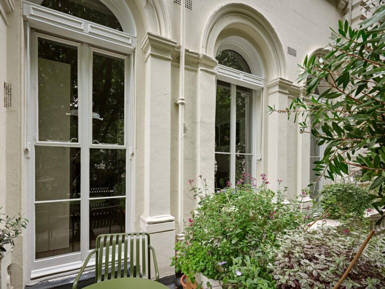 Restored timber casement windows