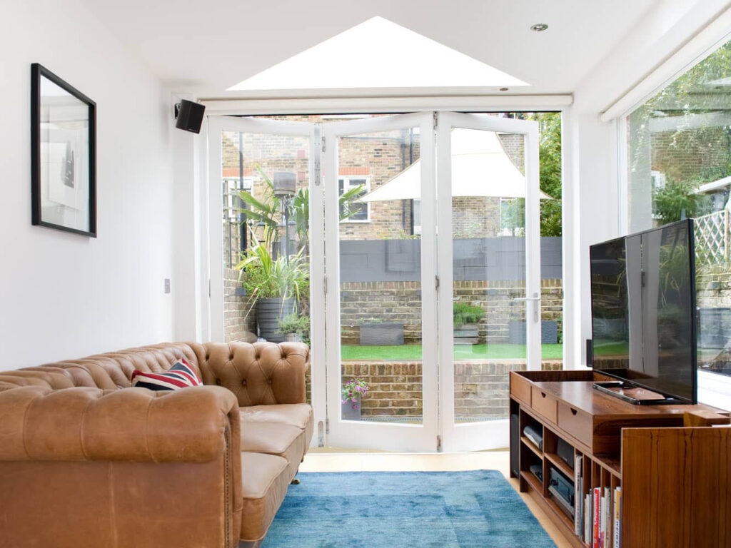 A timber bifold door