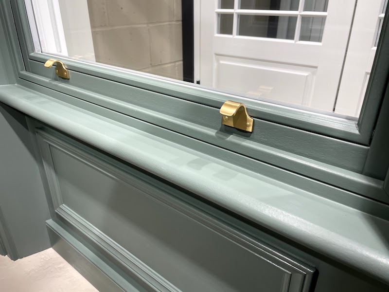 Sashed LTD showroom showing a traditional sliding with sash lifts from Croft
