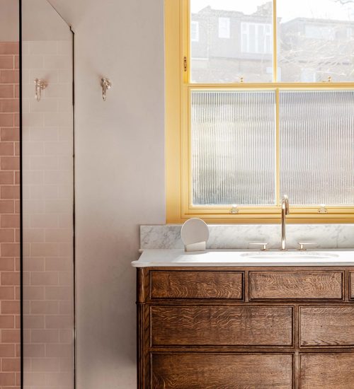 yellow timber window