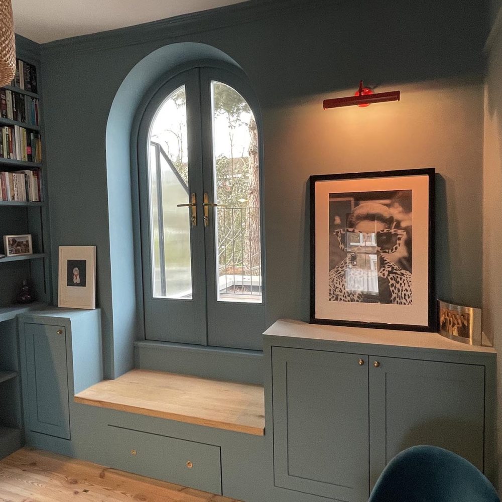 An arched timber French door made by Sashed