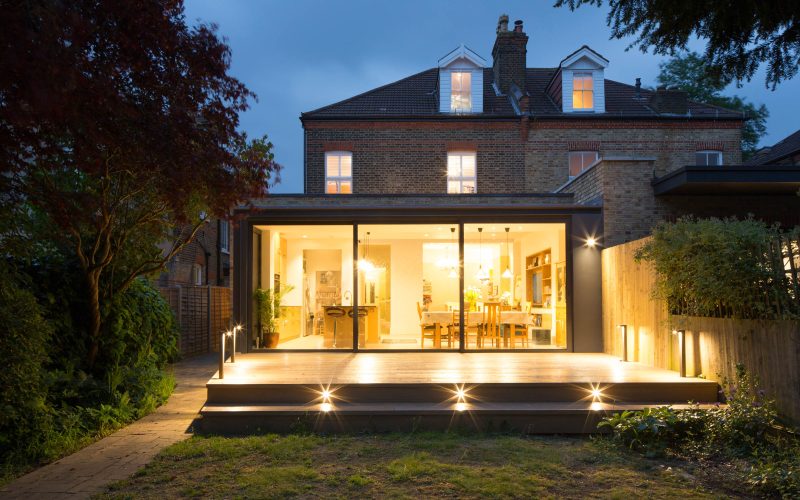 House exterior night Aldersmead 35