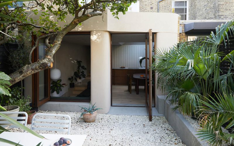 Meranti pivot door and a bifold window