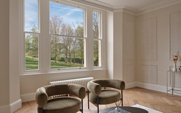 a triple sash window made from accoya