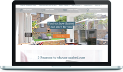 Sashed website on a MacBook