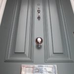 grey wooden entrance door