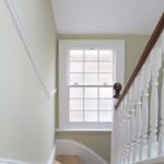 wooden sash window seen from a staircase